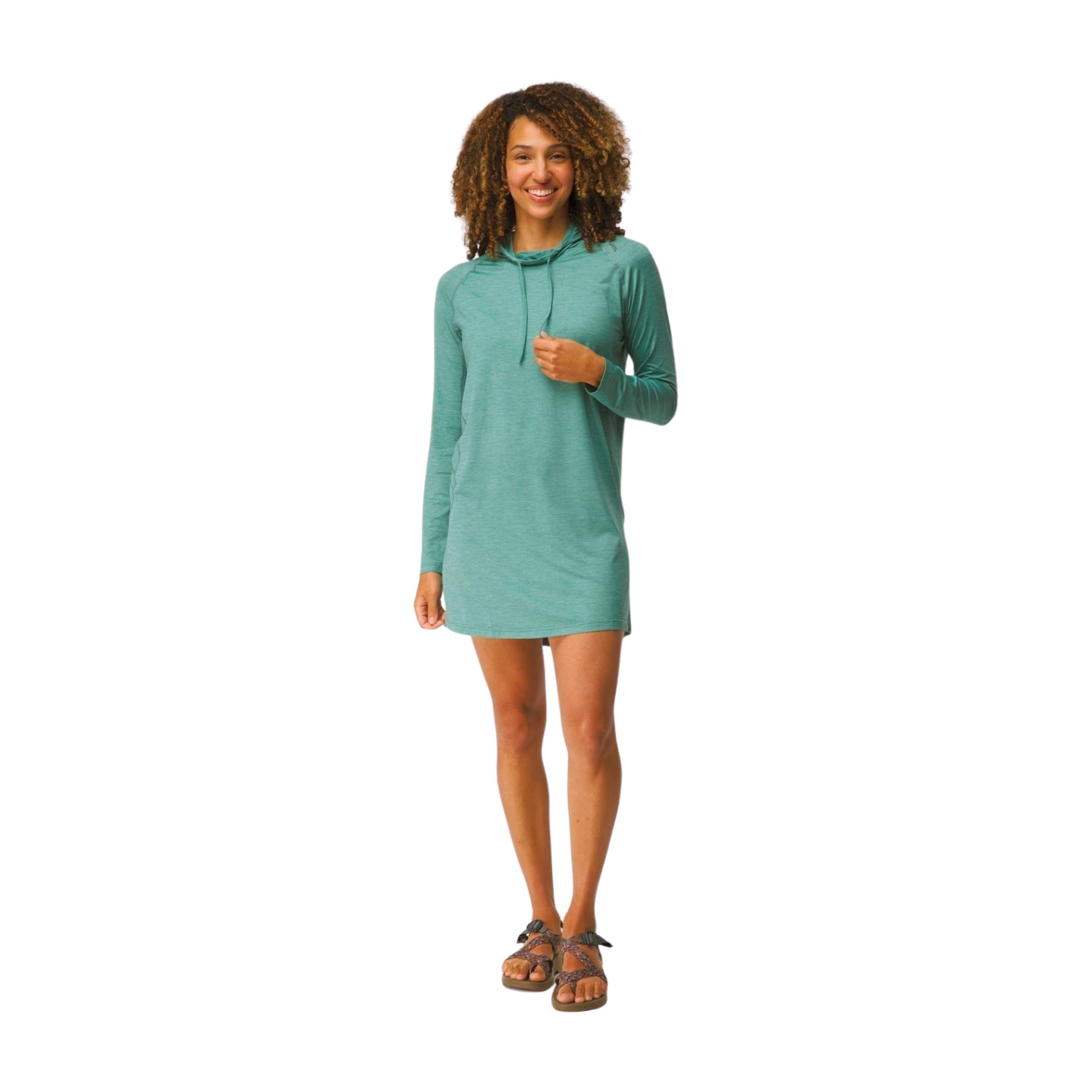 Silkweight Hoodie Dress Seafoam