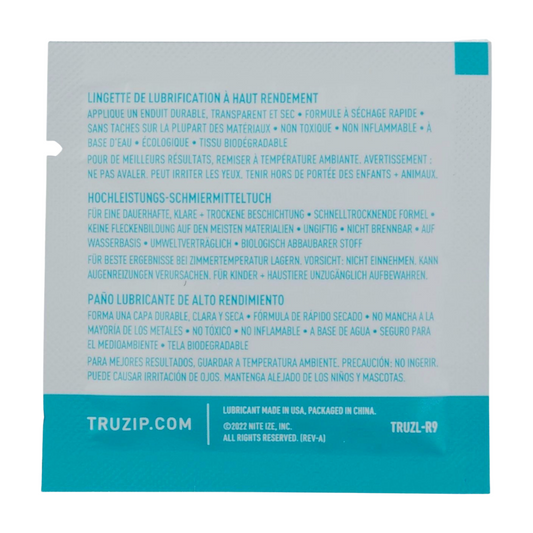 TRU Zip Lubricant Wipes